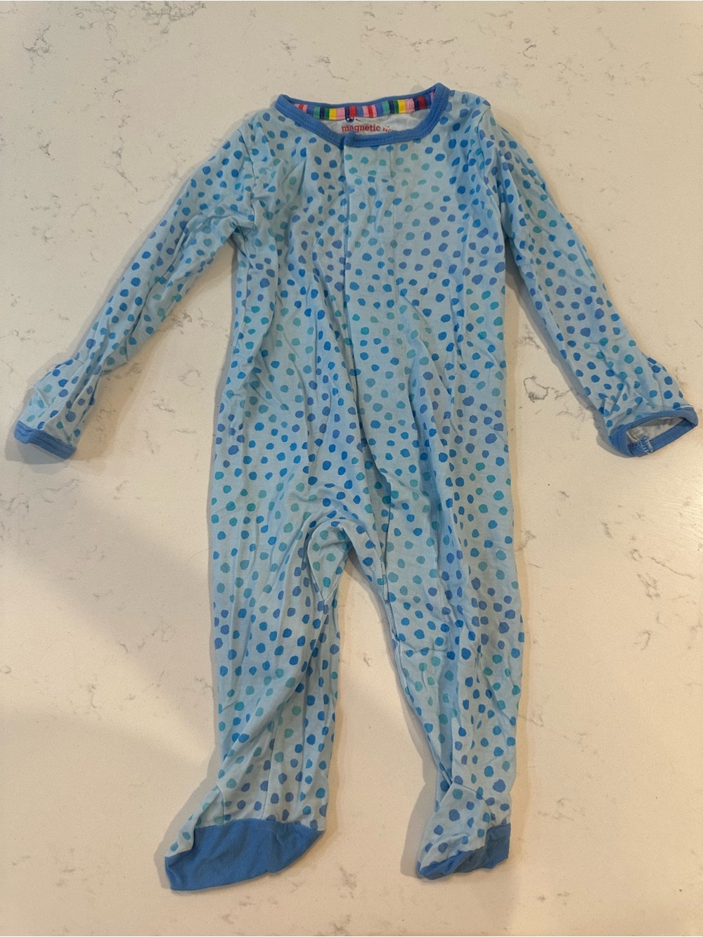 Magnetic me polka dot footie